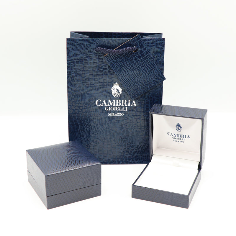 Girocollo Cambria Iniziale Oro Bianco Diamanti Ct 0,02
