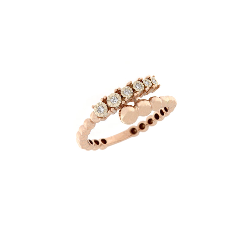 Anello Cambria Fantasia Oro Rosa Diamanti Ct 0,08