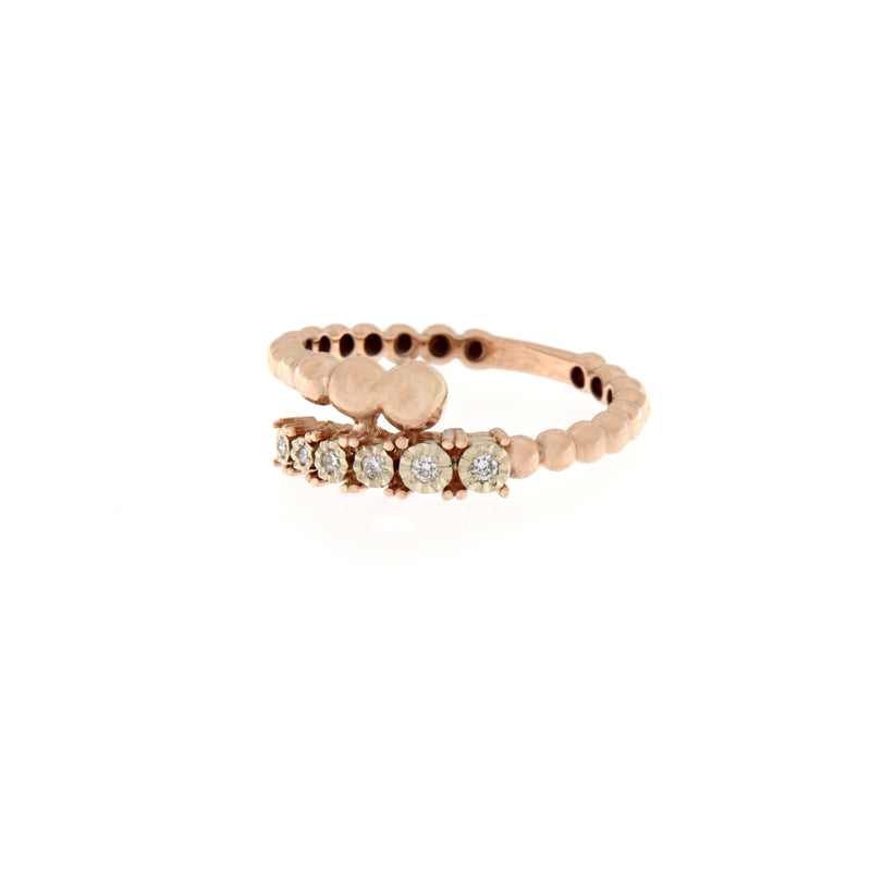 Anello Cambria Fantasia Oro Rosa Diamanti Ct 0,08