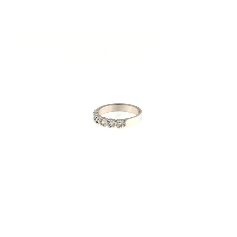 Anello Cambria Riviere 5 Pietre Oro Bianco Diamanti Ct 0,33