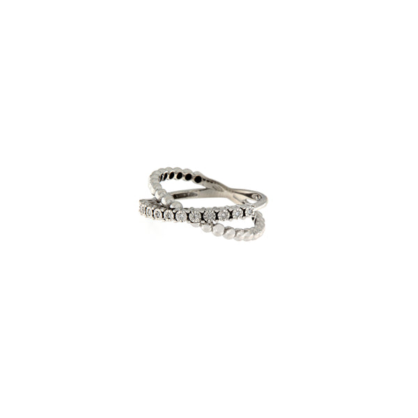 Anello Cambria Fantasia Oro Bianco Diamanti Ct 0,06