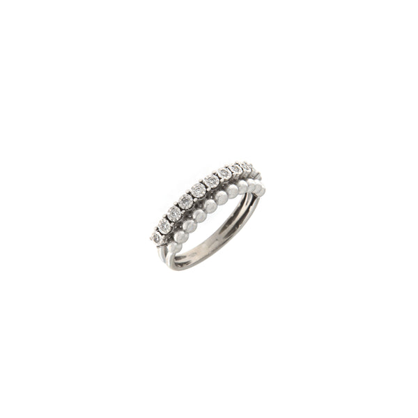 Anello Cambria Fantasia Oro Bianco Diamanti Ct 0,13