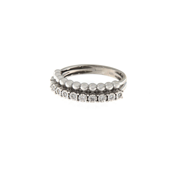 Anello Cambria Fantasia Oro Bianco Diamanti Ct 0,13