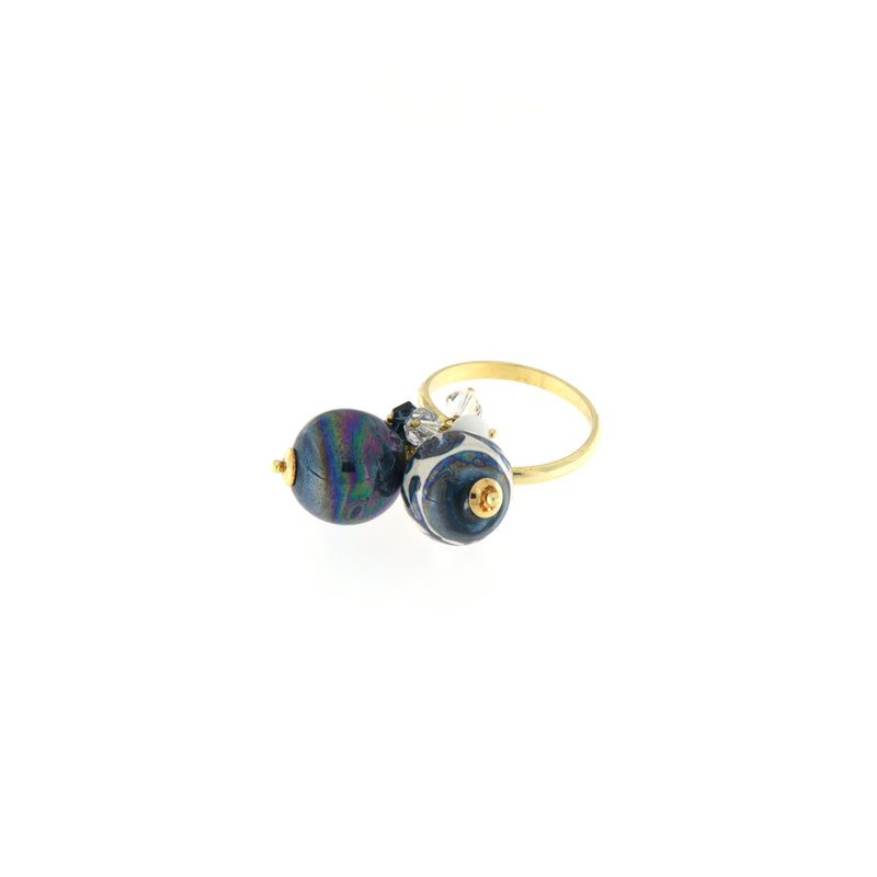 Orobarocco Anello Ornamento Blu