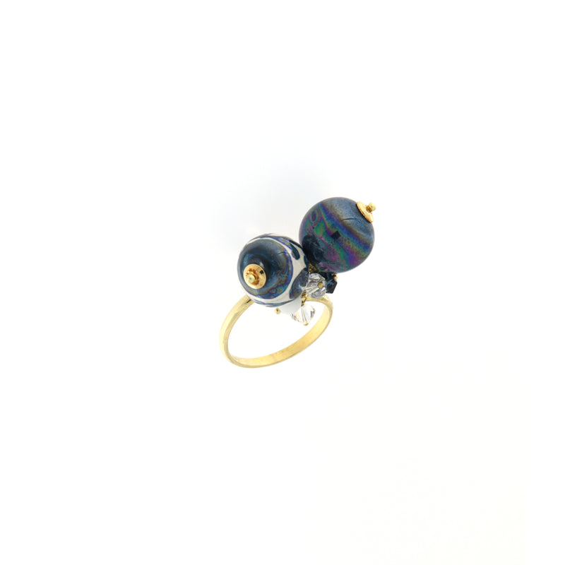 Orobarocco Anello Ornamento Blu
