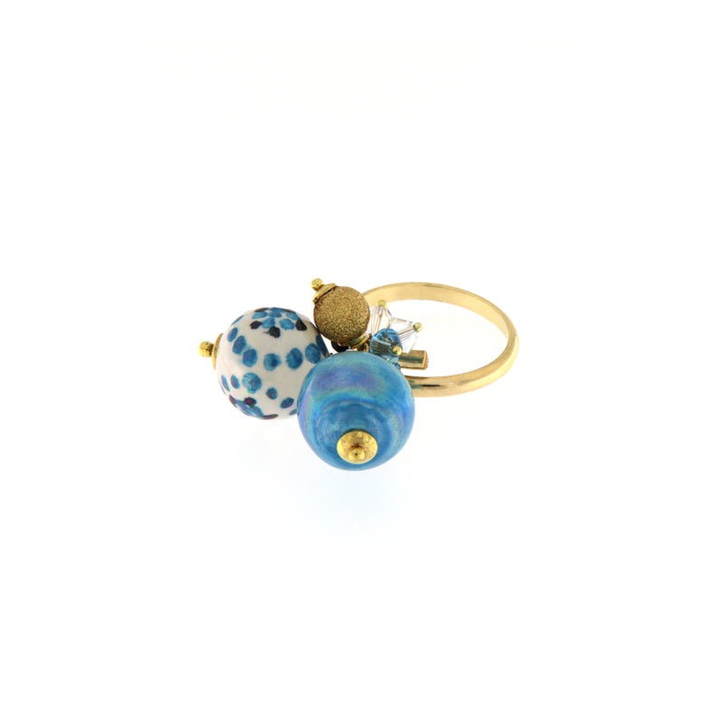Orobarocco Anello Puntinato Blu