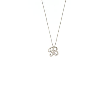 Girocollo Cambria Iniziale Oro Bianco Diamanti Ct 0,03
