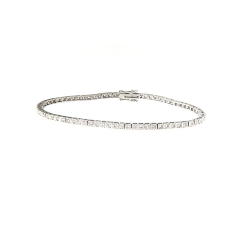 Bracciale Cambria Tennis Oro Bianco Diamanti Ct 1,15