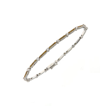 Bracciale Cambria Colore Oro Bianco Corindone Giallo Ct 0,15 Diamanti Ct 0,46