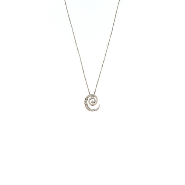 Girocollo Cambria Iniziale Oro Bianco Diamanti Ct 0,025
