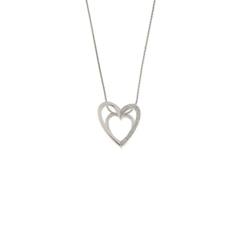 Girocollo Cambria Fantasia Oro Bianco Diamanti Ct 0,05