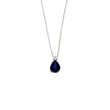 Girocollo Cambria Colore Oro Bianco Zaffiro Ct 0,77 Diamanti Ct 0,03
