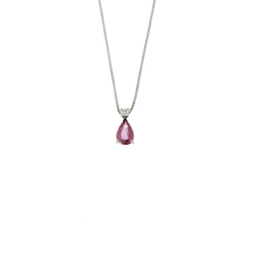 Girocollo Cambria Colore Oro Bianco Rubino Ct 0,47 Diamanti Ct 0,03
