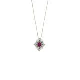 Girocollo Cambria Colore Oro Bianco Rubino Ct 0,52 Diamanti Ct 0,32