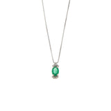 Girocollo Cambria Colore Oro Bianco Smeraldo Ct 0,36 Diamanti Ct 0,03