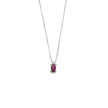 Girocollo Cambria Colore Oro Bianco Rubino Ct 0,18 Diamanti Ct 0,02