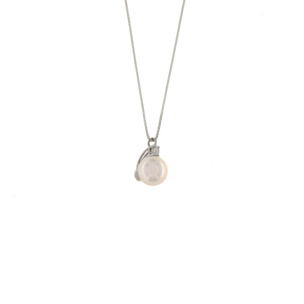 Girocollo Cambria Perle Oro Bianco Diamanti Perla