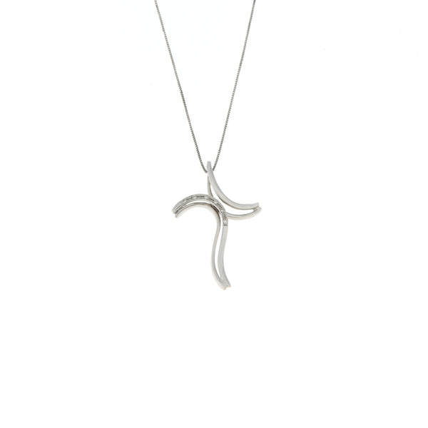 Girocollo Cambria Croci Oro Bianco Diamanti Ct 0,03