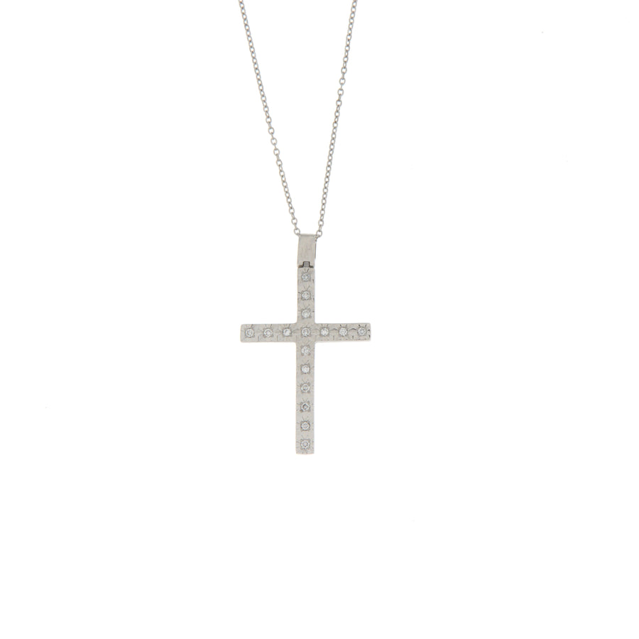 Girocollo Cambria Croci Oro Bianco Diamanti Ct 0,17