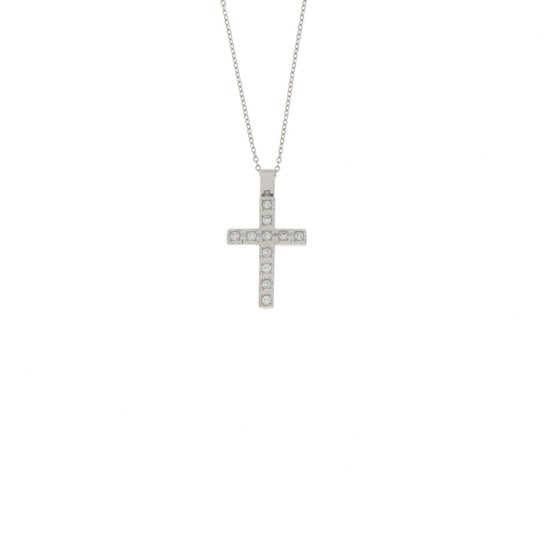 Girocollo Cambria Croci Oro Bianco Diamanti Ct 0,20