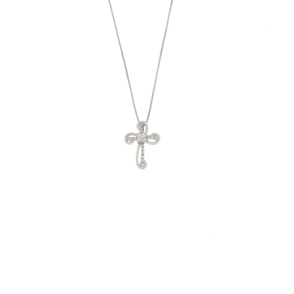 Girocollo Cambria Croci Oro Bianco Diamanti Ct 0,13
