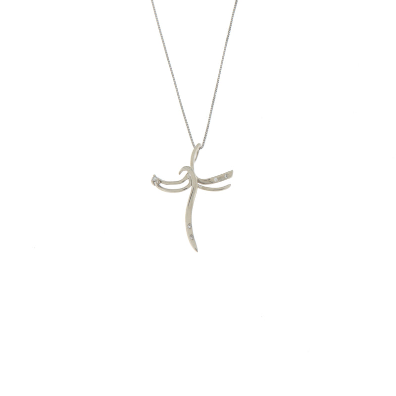 Girocollo Cambria Croci Oro Bianco Diamanti Ct 0,06