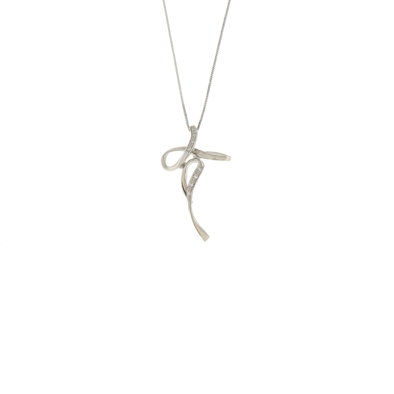 Girocollo Cambria Croci Oro Bianco Diamanti Ct 0,05