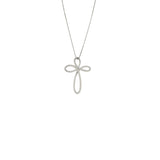 Girocollo Cambria Croci Oro Bianco Diamanti Ct 0,06