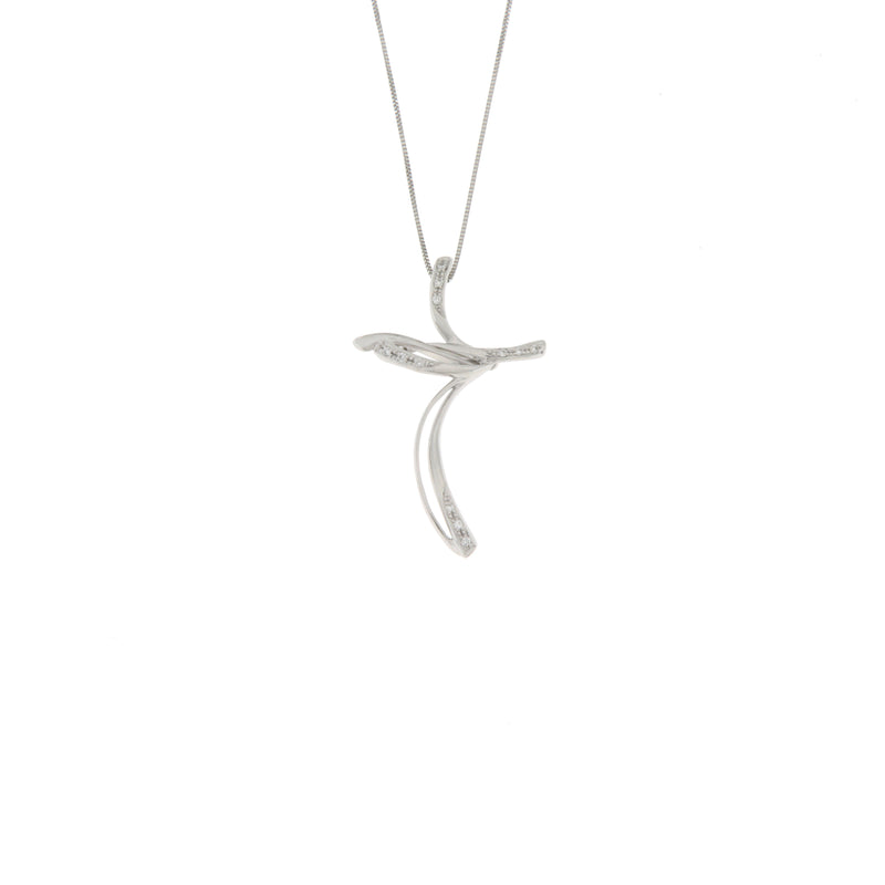 Girocollo Cambria Croci Oro Bianco Diamanti Ct 0,08
