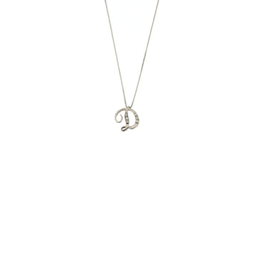 Girocollo Cambria Iniziale Oro Bianco Diamanti Ct 0,03