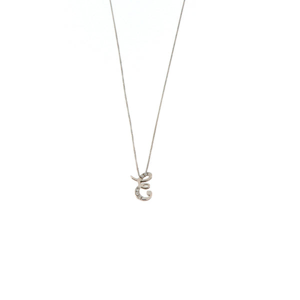 Girocollo Cambria Iniziale Oro Bianco Diamanti Ct 0,025