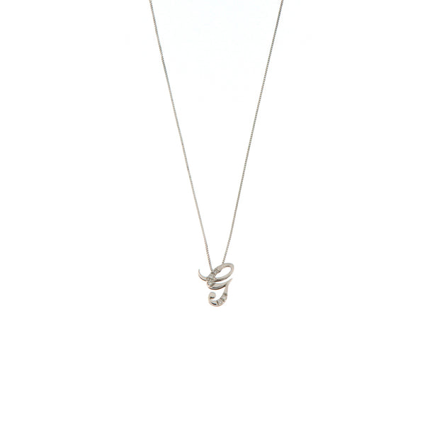 Girocollo Cambria Iniziale Oro Bianco Diamanti Ct 0,025