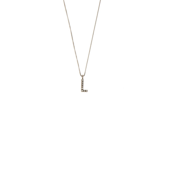 Girocollo Cambria Iniziale Oro Bianco Diamanti Ct 0,04