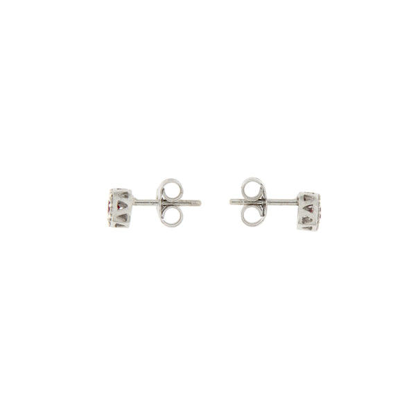 Orecchini Cambria Colore Oro Bianco Rubino Ct 0,20 Diamanti Ct 0,15