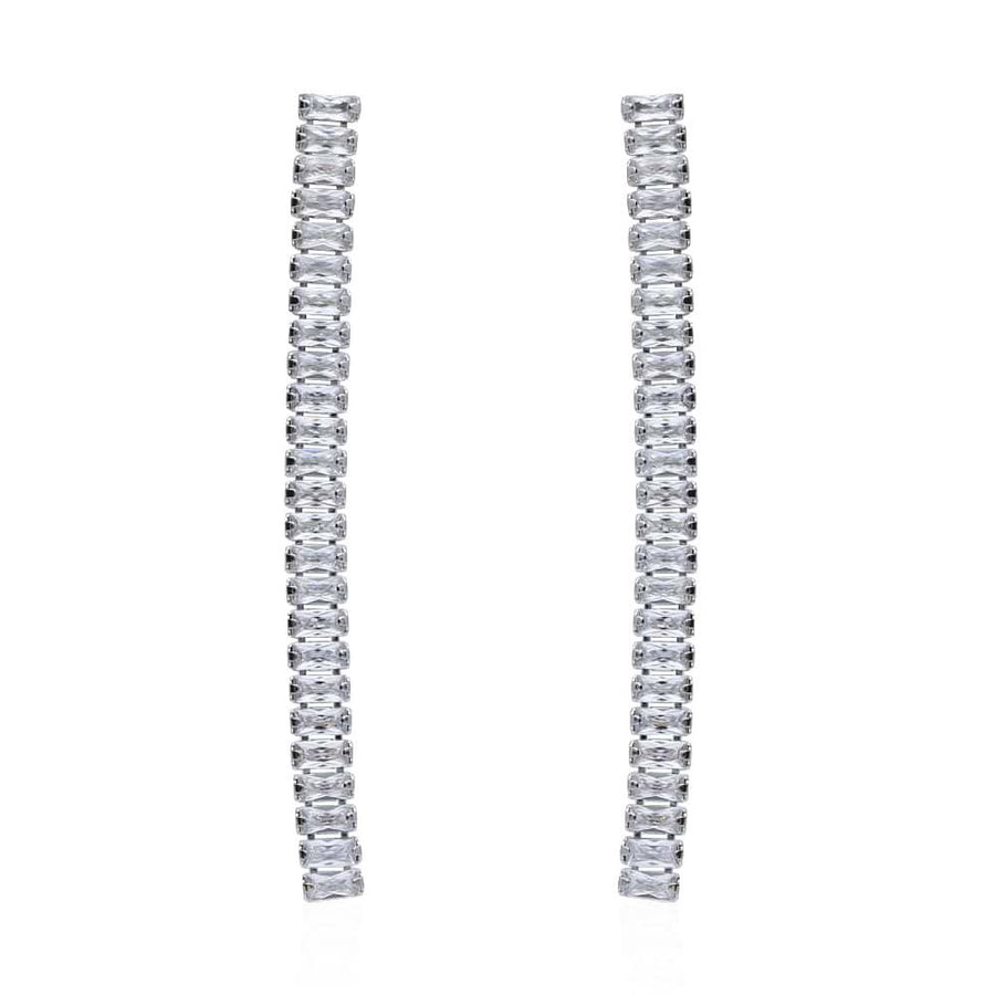 Stroili Orecchini Pendenti Strass Metallo Rodiato
