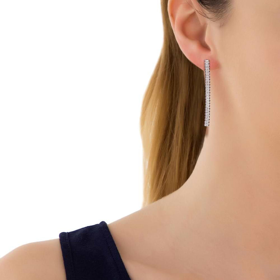 Stroili Orecchini Pendenti Strass Metallo Rosato