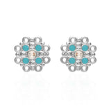 Stroili Orecchini Lobo Ottone Rodiato Cristalli Smalto Azzurro