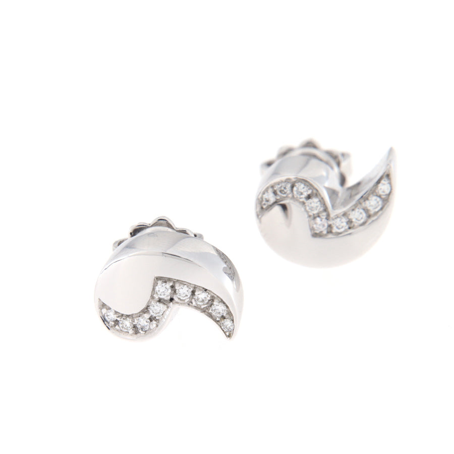 Alfieri & St John Orecchini Oro Bianco Diamanti Ct 0,14