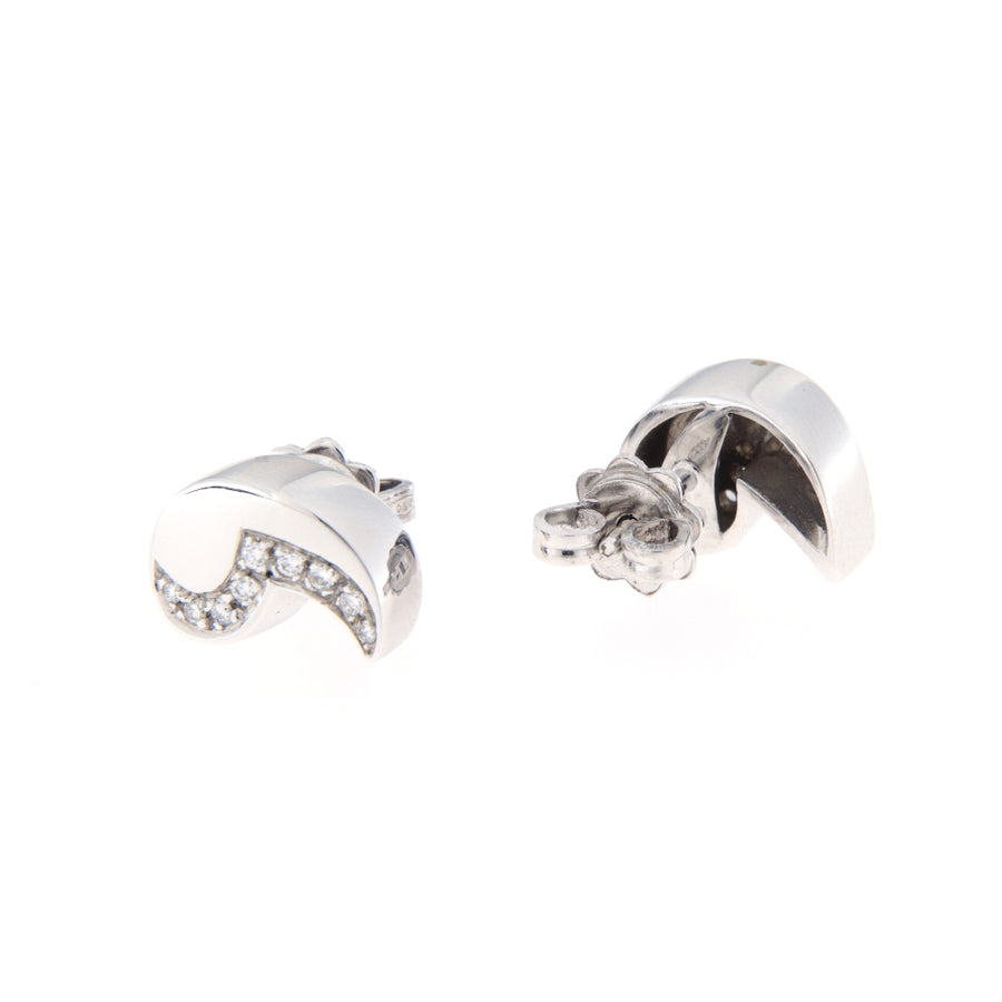 Alfieri & St John Orecchini Oro Bianco Diamanti Ct 0,14