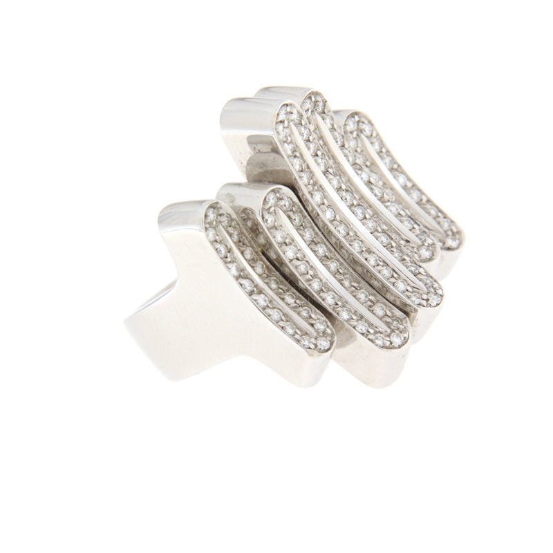 Alfieri & St John Anello Oro Bianco Diamanti Ct 0,50