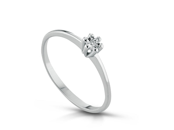 Pg Gioielli Anello Solitario Diamanti Ct 0,01
