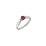 Anello Cambria Colore Oro Bianco Diamanti Rubino Ct 0,41 Ct 0,06