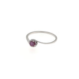 Anello Cambria Colore Oro Bianco Rubino Ct 0,25 Diamanti Ct 0,05
