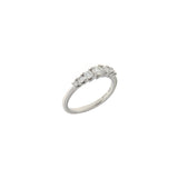 Anello Cambria Riviere 7 Pietre Oro Bianco Diamanti Ct 0,66