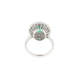Anello Cambria Colore Oro Bianco Smeraldo Ct 1,01 Diamanti Ct 0,50