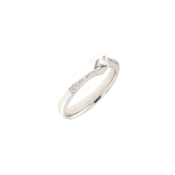 Anello Cambria Solitario Oro Bianco Diamanti Ct 0,07/0,10