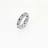 Amen Anello Rosario Zirconi Blu