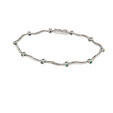 Bracciale Cambria Colore Oro Bianco Smeraldi Ct 0,30