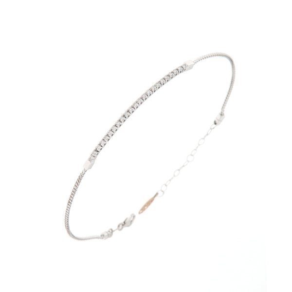 Bracciale Cambria Tennis Oro Bianco Diamanti Ct 0,18