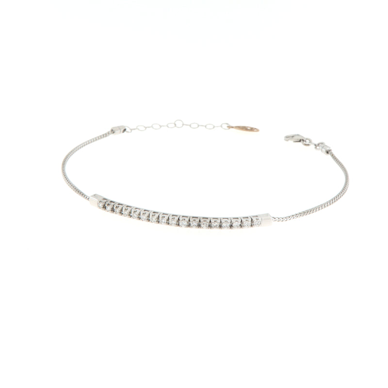 Bracciale Cambria Tennis Oro Bianco Diamanti Ct 0,31